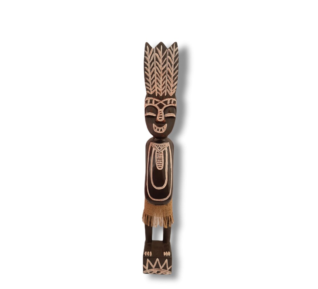 Vintage Baule Blolo Spirit Figure: Carved Wood Sculpture, Ivory Coast ...