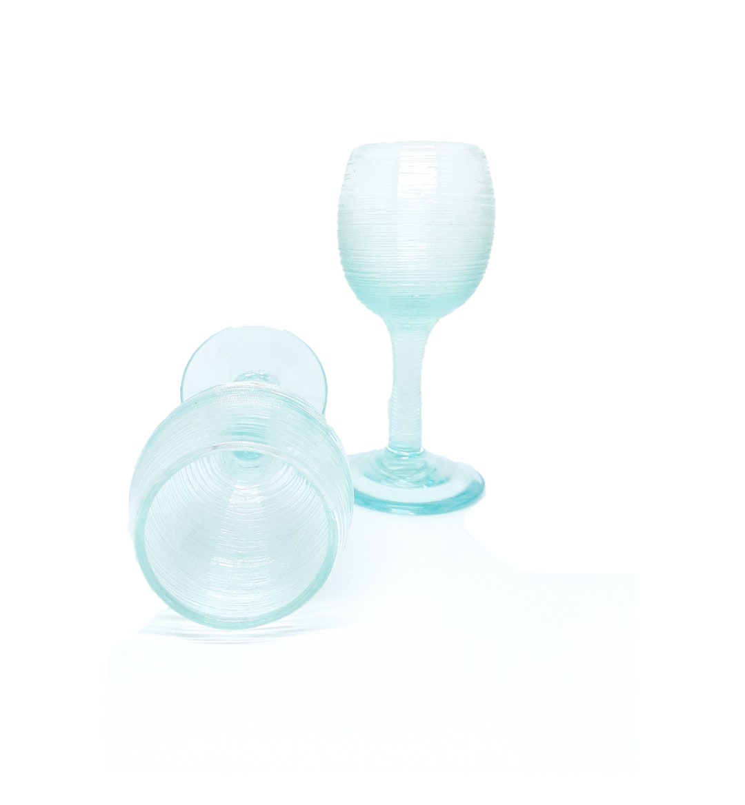 Hand Blown Wine Glass: Spool Texture Reclaimed Glass, Bali Art - Etsy