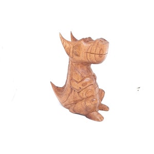 8&quot; Tall Little Baby Wooden Dinosaur Carvings | 3D Natural Animal Decoration | Dragon Desktop Ornaments | Dinosaur Toys For Child