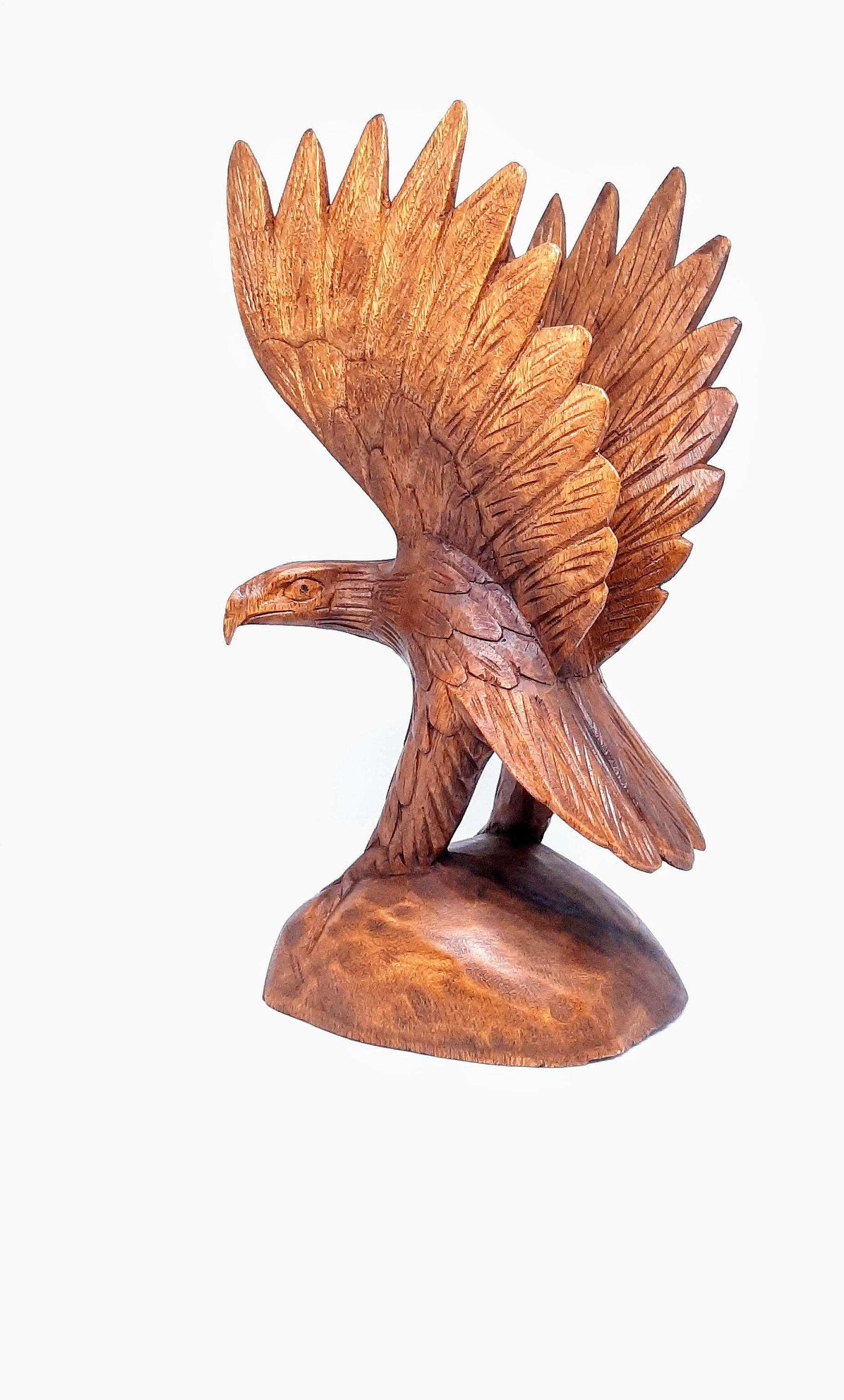 12 Large Eagle Wood Carving Solid Wood Flying Eagle Etsy Ireland