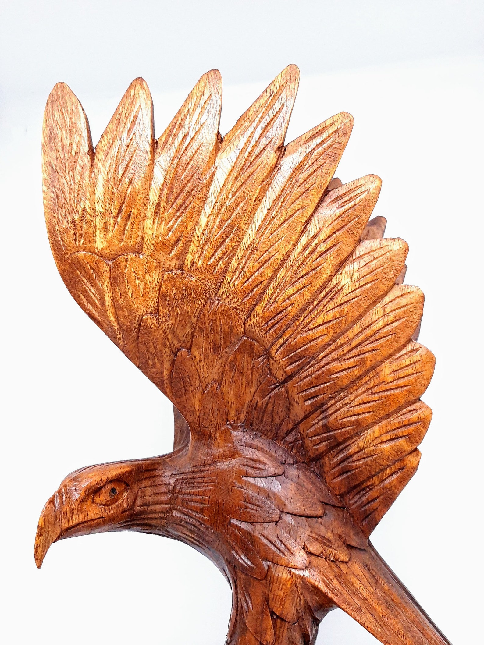 12 Large Eagle Wood Carving Solid Wood Flying Eagle Etsy Ireland