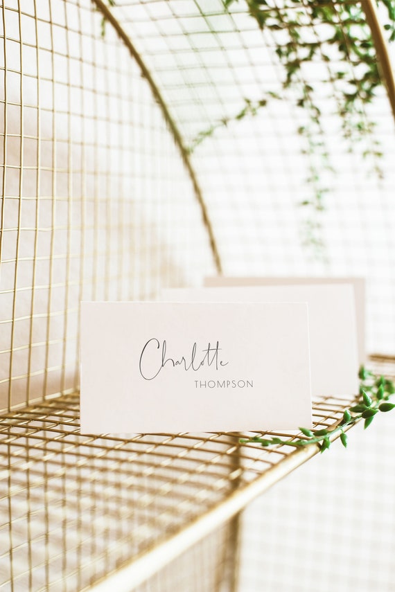 Script Place card Template Download Name Card Tag Escort cards Calligraphy Wedding Name Seating card Editable Place cards Templett 17