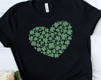 Heart with Shamrocks  | Shamrocks | Metallic Green |  St. Patrick's Day | T-shirt