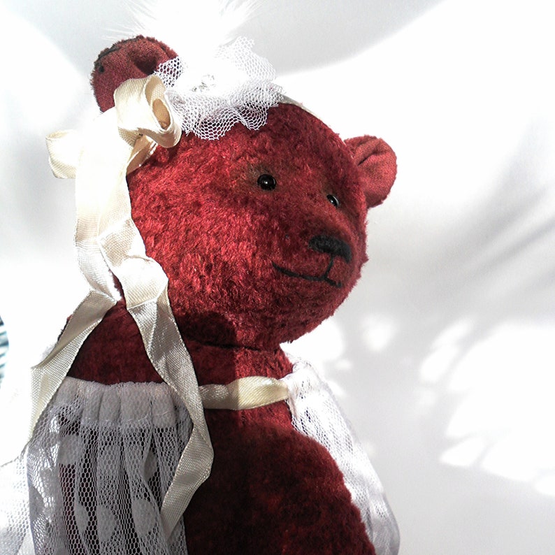 Maroon Teddy Bear Ðesh Dress Boho Hair Accessories Gift Girl 7 | Etsy
