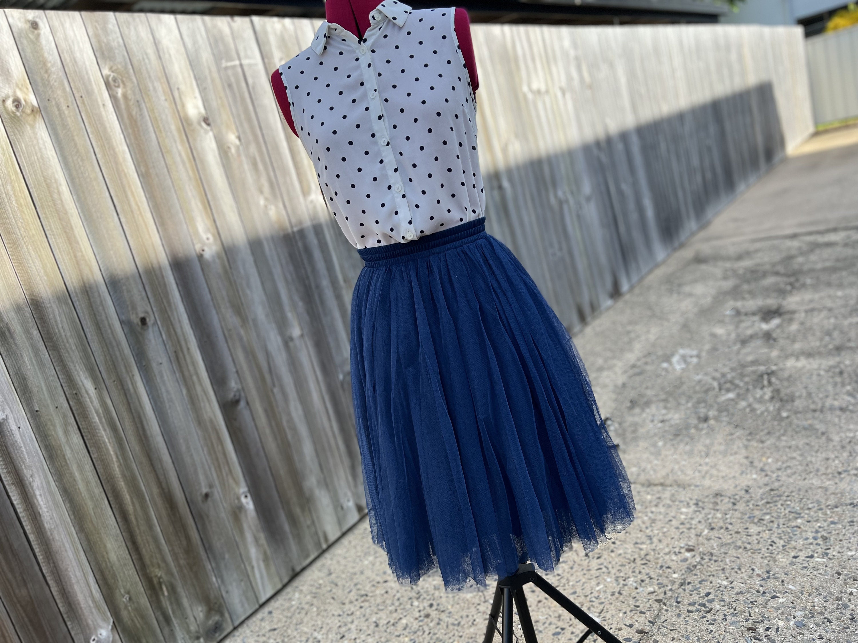 1310634 Navy Blue Tulle Skirt Dress main image 1