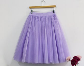Lavender Tulle Skirt: Bridesmaid Wedding Skirt, Soft Chiffon Lining