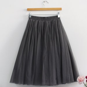 Tulle Skirt,Wedding Skirt,Bridesmaid Short Tulle Skirt,Soft Tulle Skirt, Dark gray Tulle Skirt,Custom Tuller Skirt,Wedding Dresses
