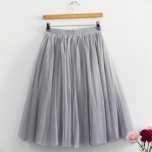 Tulle Skirt,Wedding Skirt,Bridesmaid Short Tulle Skirt,Soft Tulle Skirt, Light gray Tulle Skirt,Custom Tuller Skirt,Wedding Dresses