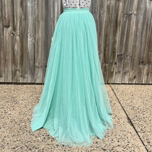 Jupe en tulle, jupe de mariage, jupe en tulle long de demoiselle d’honneur, jupe en tulle doux, jupe en tulle MINT, jupe en tuller personnalisée, robes de mariée