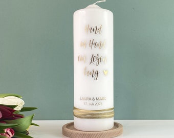 Wedding candle - hand in hand