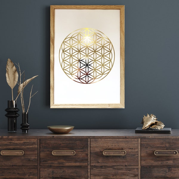 Blume des Lebens im metallic Design flower of life