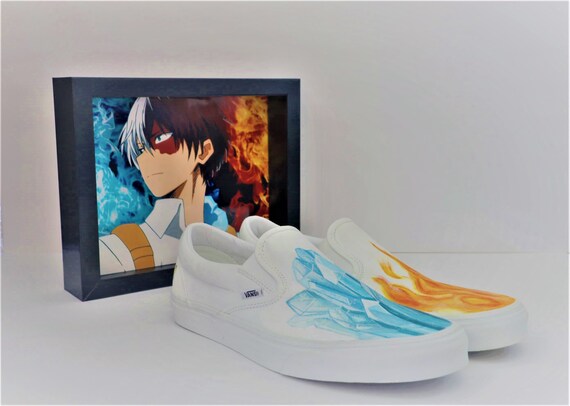 Ice and Fire Shoto Todoroki VANS. | Etsy