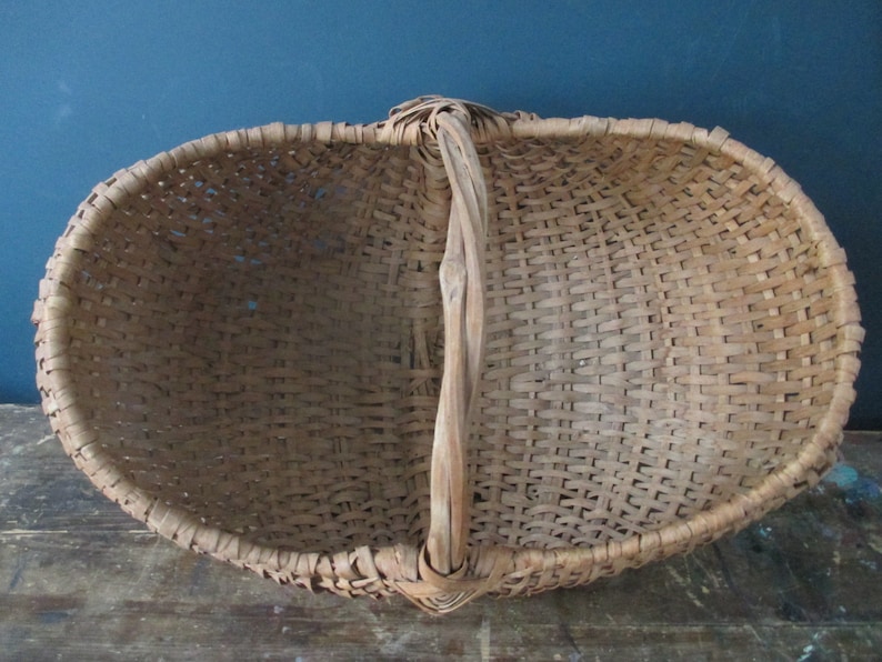 Primitive Vintage Native Splint Ash Buttocks Basket Canada