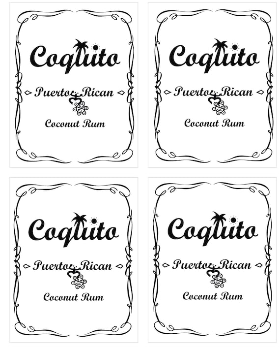 Paper Labels Digital Download Print your own labels Coquito Bottle