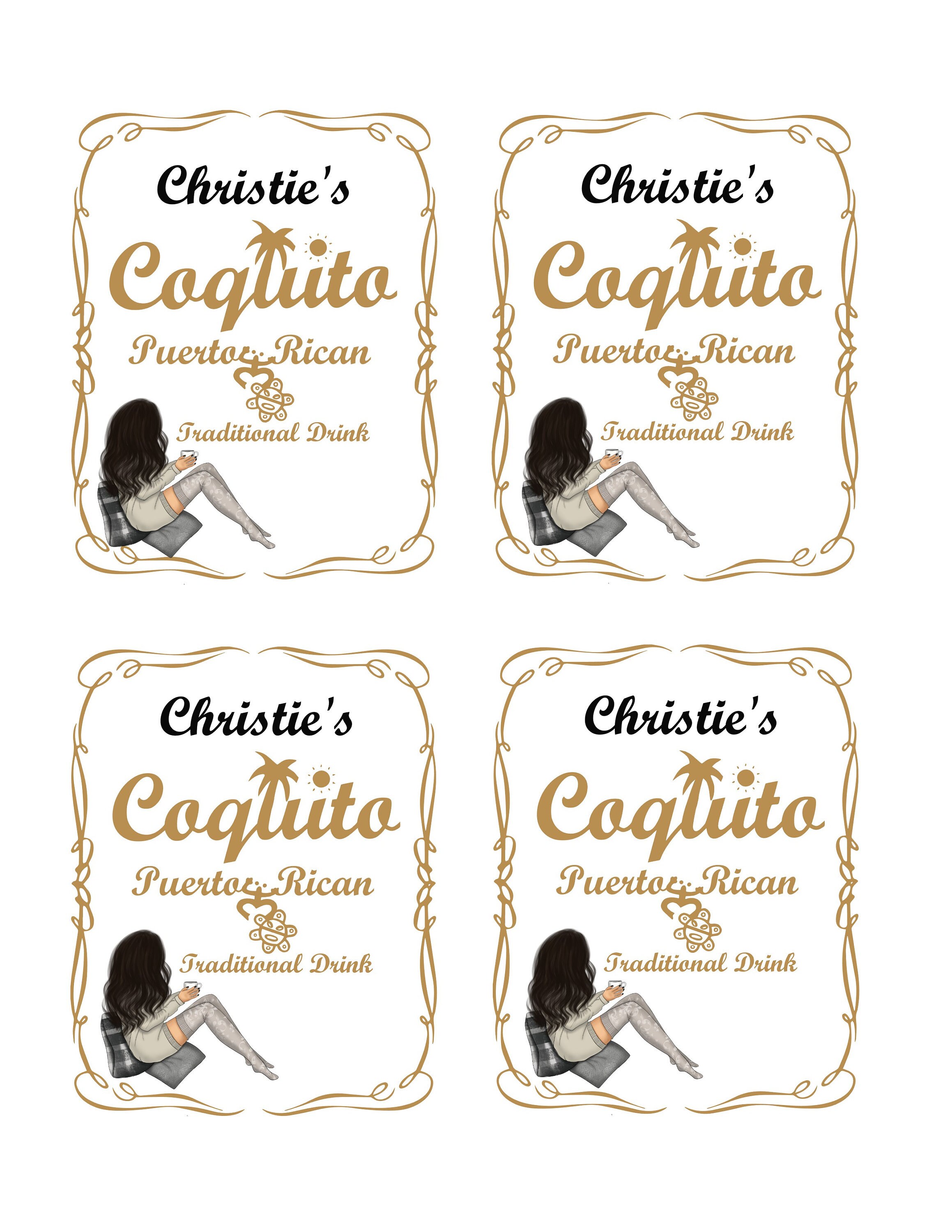 Printable Coquito Labels Printable Word Searches