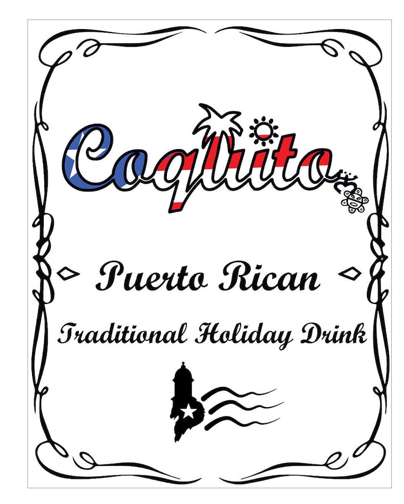 Coquito Drink Bottle LabelPuerto Rican Traditional Drink Etsy