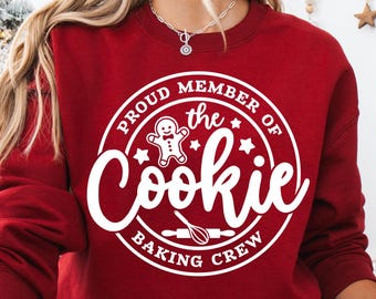 Cookie Baking Crew Svg, Proud Member Cookie Crew Svg, Christmas Apron Design Svg, Holiday Baking Svg, Festive Baking Shirt Svg