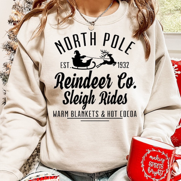 Reindeer Co Sleigh Rides SVG, PNG, North Pole Svg, Christmas Svg, North Pole Sign Svg, Christmas Sign Svg, Reindeer Co Svg