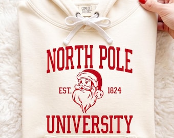North Pole University Svg, North Pole Sign Svg, Santa Claus Svg, Christmas Decoration Svg, Holiday Brewing Svg, Festive Wall Art Svg