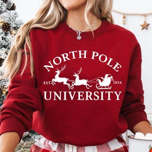 North Pole University Svg, Christmas Shirt Design, North Pole Brewing Svg, Santa and Reindeer Svg, Holiday Sign Svg, Festive Decor Svg