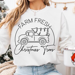 Farm Fresh Christmas Trees Svg, Farmhouse Christmas Svg, Christmas Truck Svg, Holiday Shirt Svg, Vintage Christmas Svg, Festive Decor Svg