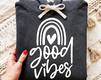 Good Vibes SVG, Good Vibes Only PNG, Rainbow Svg, Positive Affirmation Svg, Motivational Quote Svg, Summer Good Vibes Svg