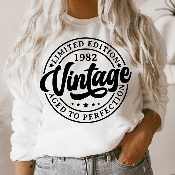 1982 Vintage SVG, PNG, 42nd Birthday Svg, Birthday Vintage 1982 Svg, 42nd Birthday Shirt Svg, Made in 1982 Shirt Svg, 42 And Fabulous Svg