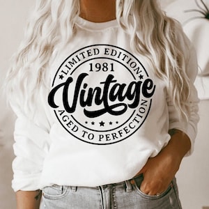 1981 Vintage SVG, PNG, 43. Geburtstag svg, Geburtstag Vintage 1981 SVG, 43 Birthday Shirt svg, Made in 1981 Shirt svg, 43 und fabelhaftes svg