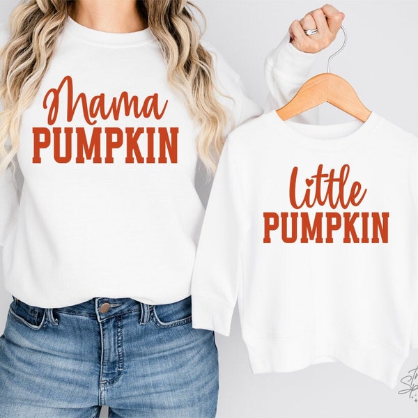 Mama Pumpkin Little Pumpkin SVG, PNG, Fall Family Matching Svg, Fall Mommy And Me Svg, Kids Fall Shirt Svg, Thanksgiving Svg, Fall Svg