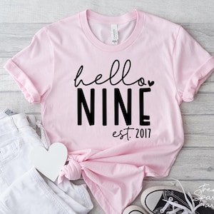 Hello Nine SVG, PNG, 9. Geburtstag svg, Geburtstagskind-Shirt svg, 9. Geburtstags-Shirt svg, 9. Geburtstag png, neunter Geburtstags-Svg,