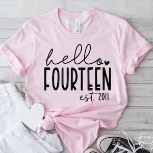 Hallo Vierzehn SVG, PNG, 14. Geburtstag svg, 14 svg, 14 Geburtstagsshirt svg, Est 2010 svg, Turning 14 svg, 14 Geburtstagskind shirt svg