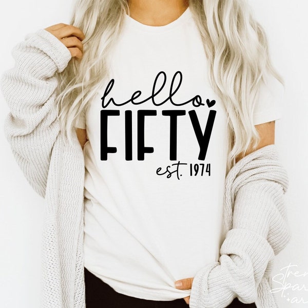 Hello Fifty SVG, PNG, 50th Birthday Svg, 50th Birthday Shirt Svg, Fifty And Fabulous Svg, Fifty Svg, Fifty-Licious Svg, Fifty Birthday Svg