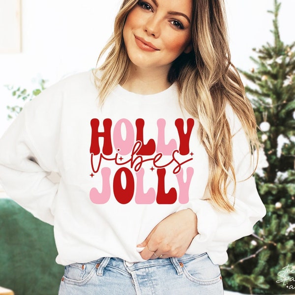 Holly Jolly Vibes SVG, PNG, Chirstmas Svg, Christmas Vibes Svg, Retro Chirstmas Svg, Christmas Shirt Svg, Retro Holiday Svg