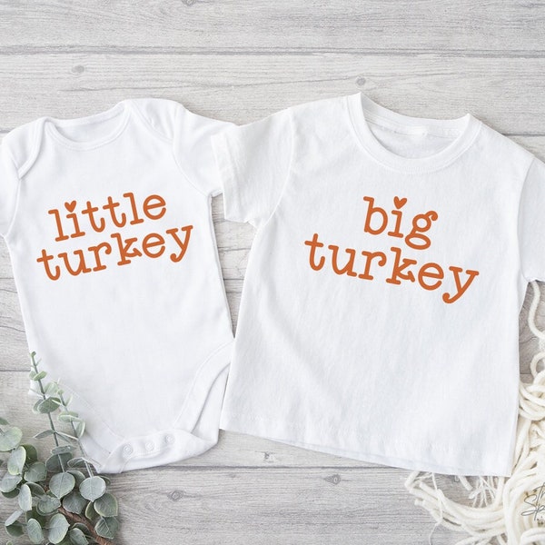 Big Turkey Little Turkey Thanksgiving Matching Svg, Sibling Thanksgiving Shirt Svg, Thanksgiving Family Shirt Svg, Thanksgiving Turkey Svg