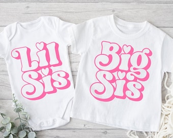 Big Sis SVG, Lil Sis SVG, Sibling Matching Shirt Bundle Svg, Big Sister Svg, Little Sister Svg, Kids Matching Shirt Svg, New Baby Svg