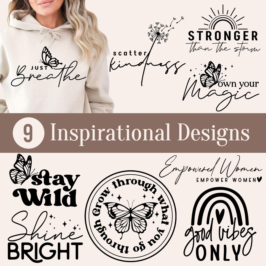 Inspirational SVG PNG Bundle, Motivational Quote Svg Cricut, Women ...