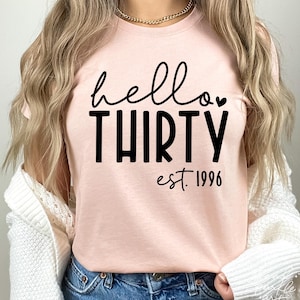 Hello Thirty SVG, PNG, 30th Birthday Svg, 30th Birthday Shirt Svg, Thirty And Fabulous Svg, Thirty Svg, Thirty-Licious Svg, Thirty Birthday