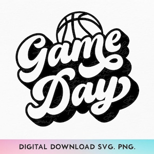 Game Day basketbal Svg, retro basketbal Svg, basketbalshirt Svg, basketbal moeder Shirt Svg, basketbal Vibes Svg, Fall Sport Svg