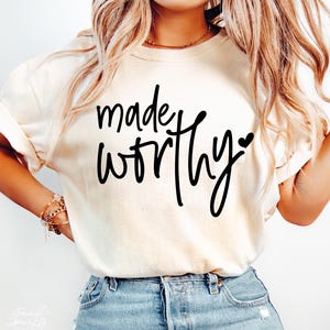 Digno SVG, Digno PNG, Perdoado SVG, Jesus SVG, Cristão SVG, Citação Bíblica SVG, Fé SVG, Camiseta Cristã Inspiradora SVG