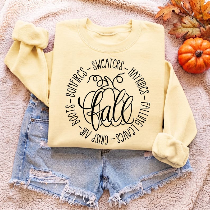 Fall Things Circle Svg, Fall Bucket List Svg, Fall Sign Svg, Pumpkin Svg, Hello Fall Svg, Fall Shirt Svg, Autumn Decor Svg, Cozy Svg image 1