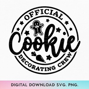 offizielle Cookie Decorating Crew svg, Weihnachtsbäcking svg, Cookie Baking Crew svg, Kinder Urlaub Schürze svg, Festliche Küche svg