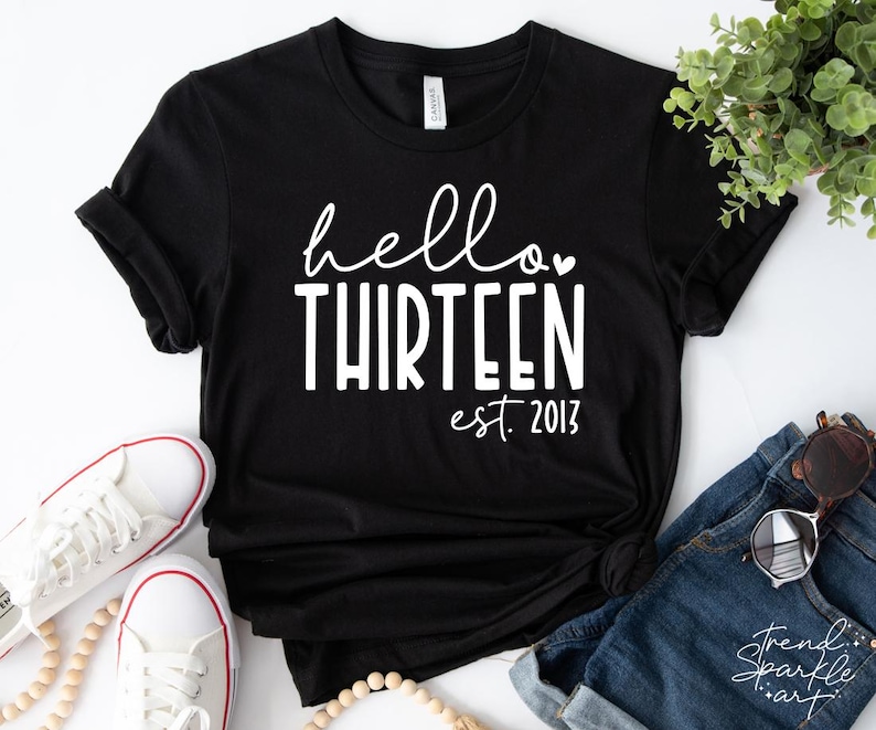 Hello Thirteen SVG, PNG, 13. urodziny SVG, solenizantka SVG, koszulka na 13. urodziny SVG, 13. urodziny dziewczyny, oficjalny nastolatek SVG zdjęcie 2