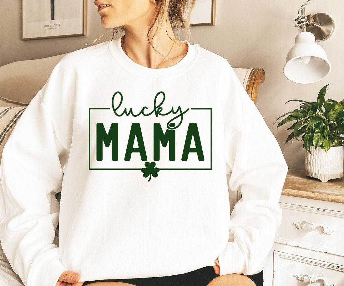 One Lucky Mama SVG • St Patricks Day T-shirt Design SVG Cut Files Cricut  Sublimation