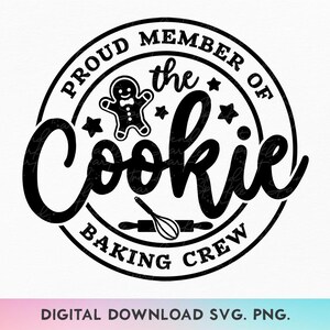 Cookie Back Crew SVG, stolzes Mitglied Cookie Crew SVG, Weihnachtsschürze Design dafür, Feiertags-Backen-Svg, Festtags-Backen-Shirt-Svg