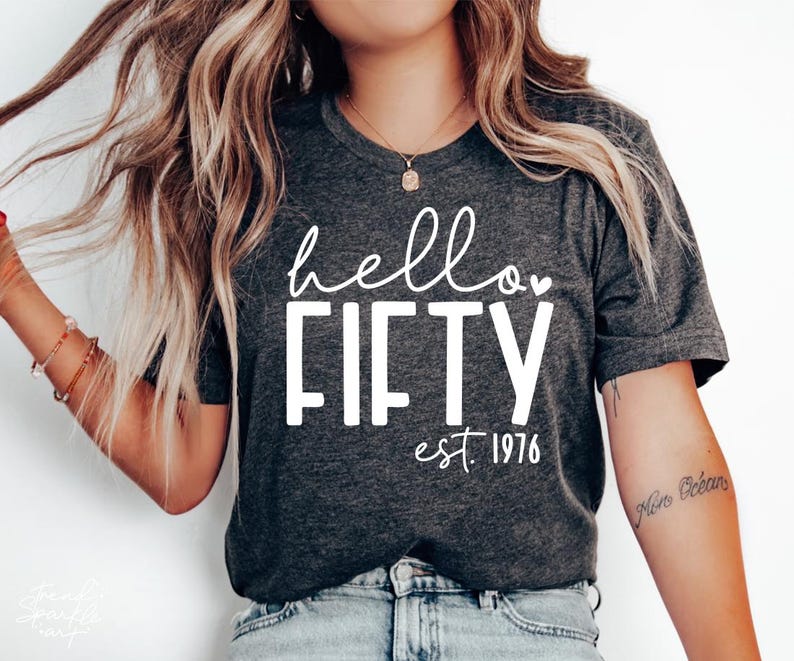 Hello Fifty SVG, PNG, 50th Birthday Svg, 50th Birthday Shirt Svg, Fifty And Fabulous Svg, Fifty Svg, Fifty-Licious Svg, Fifty Birthday Svg image 3