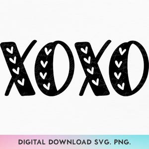 XOXO Svg, knuffels en kusjes Svg, Xoxo Valentine Svg, Valentijnsdag Svg, Valentine Shirt Svg, liefde Svg, hart Xoxo Svg, romantische Svg