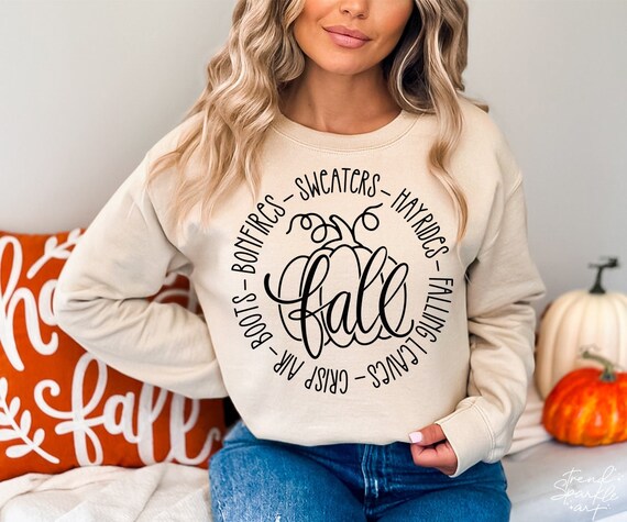 Fall Things Circle Svg, Fall Bucket List Svg, Fall Sign Svg, Pumpkin Svg, Hello Fall Svg, Fall Shirt Svg, Autumn Decor Svg, Cozy Svg