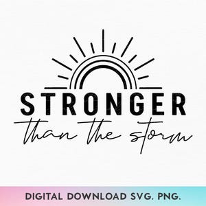 Más fuerte que la tormenta SVG, Soy fuerte PNG, Mujeres fuertes SVG, Fuerza femenina SVG, Cita motivacional SVG, Afirmación positiva SVG