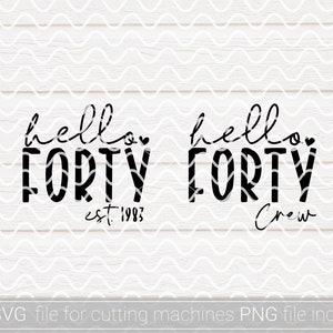 40th Birthday T-shirt Bundle SVG, PNG, Forty Birthday Shirt Svg, 40th