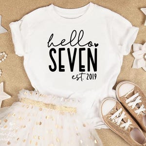 Hej sju SVG, PNG, 7-årsdag Svg, Födelsedagsflicka Svg, 7-årsdagströja Svg, 7-årsdag Png, Sjunde födelsedag Svg bild 1